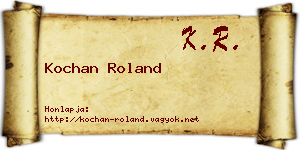 Kochan Roland névjegykártya